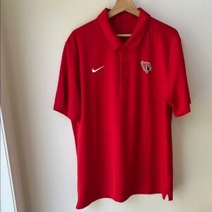 NIKE UNIVERSITY OF LOUISVILLE Red Polo Golf SHIRT SIZE XL